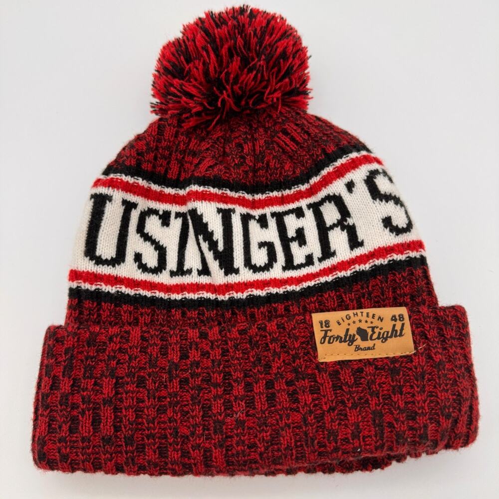 Unsingers Milwaukee Winter Hat 1848 German Sausage Co. Wisconsin Pom Bar Logo